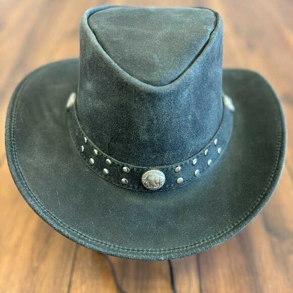 Western style original leather hat for Men and Women, Cowboy real leather Hat main image 6